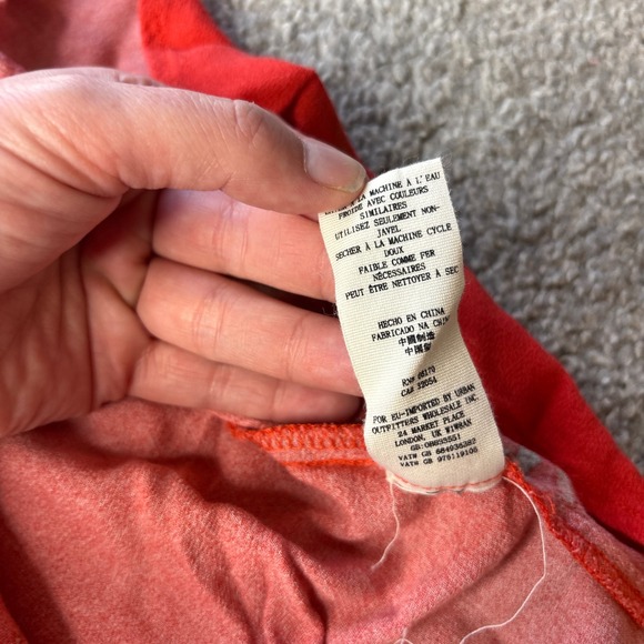 Free People tunic top womens small Red orange Butterfly Print High Low Boho - Picture 9 of 13